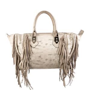 Henri Bendel Brunch Fringed Tote - Lizard